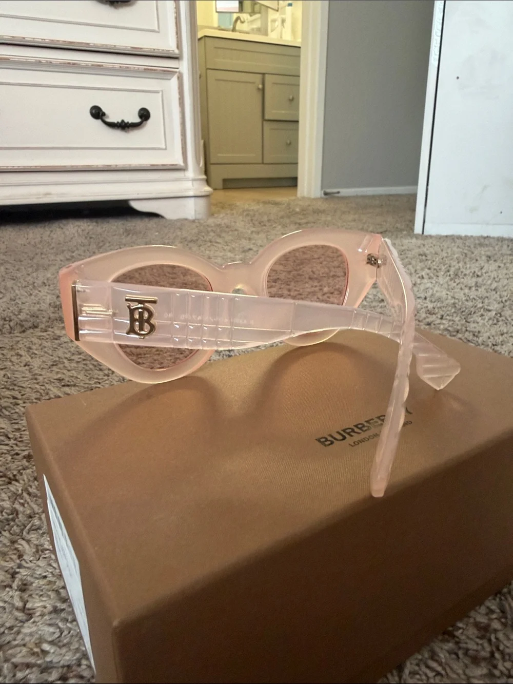 Burberry Taupe Leather Clutch Wallet